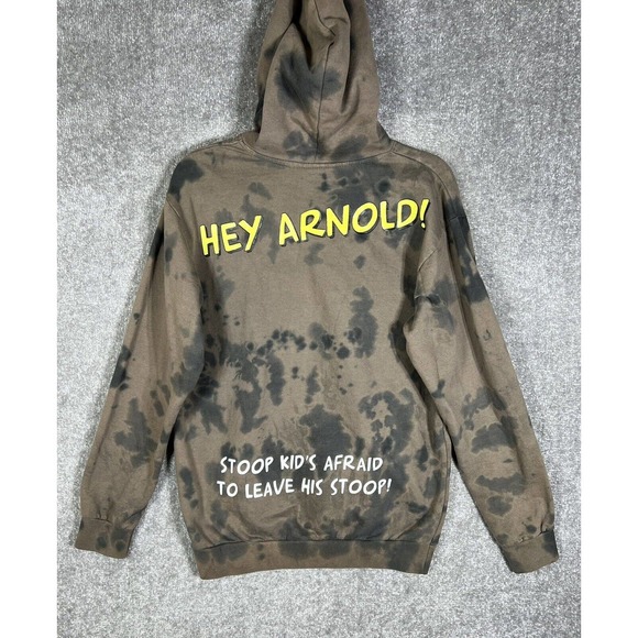 Nickelodeon Hey Arnold Stoop Kid Football‎ Head Tie Dye Hoodie Mens Medium Brown - Picture 3 of 16